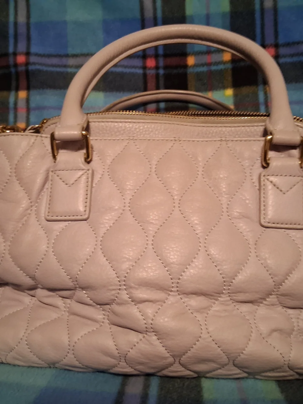 Vera Bradley Quilted Leather Satchel - Pale Pink